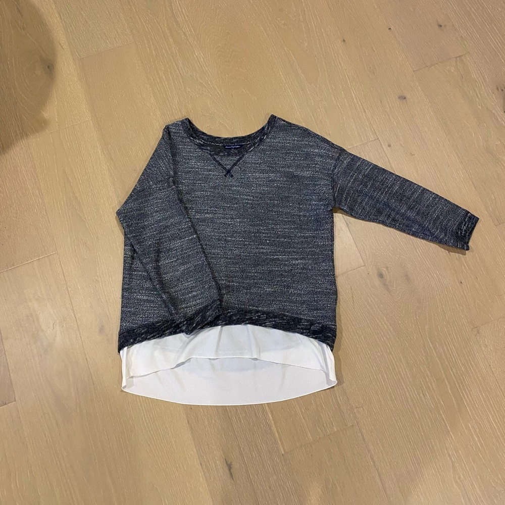 Gray and White American Eagle Sweater